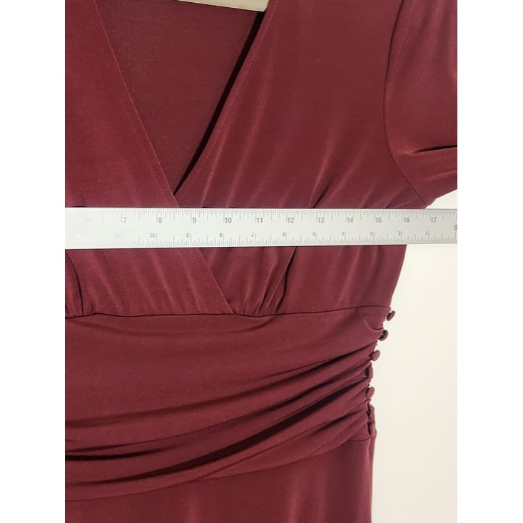 Ann Taylor Faux Wrap Burgundy Dress Size 6
