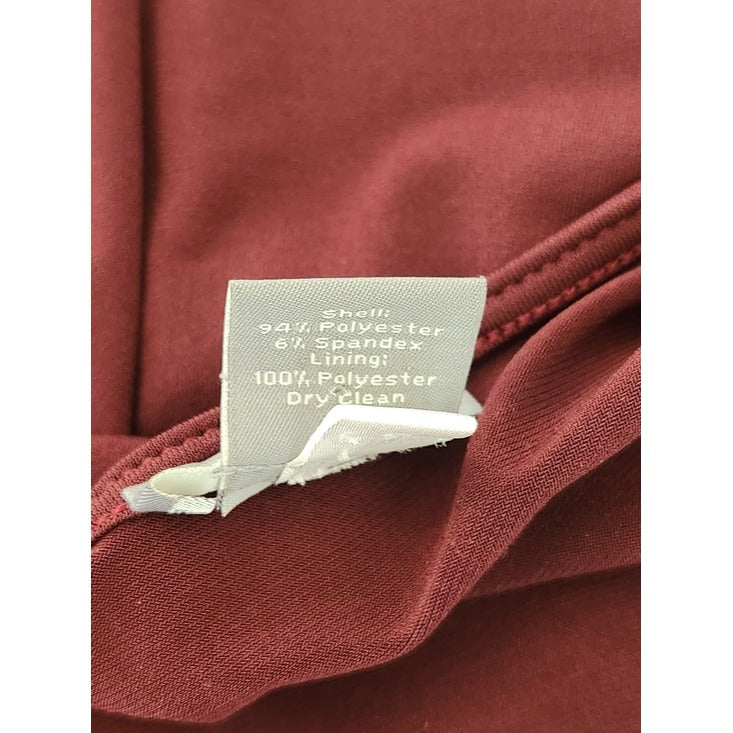 Ann Taylor Faux Wrap Burgundy Dress Size 6