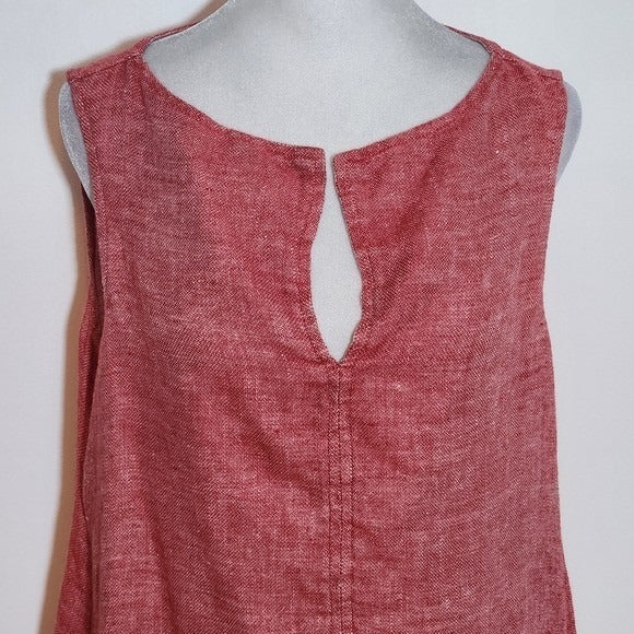 Flax Red Sleeveless Linen Top Size Small Red Linen Blouse