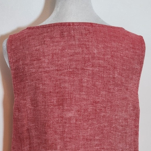 Flax Red Sleeveless Linen Top Size Small Red Linen Blouse
