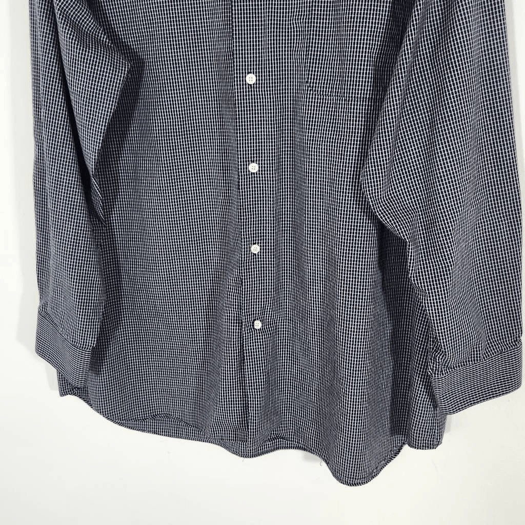 Croft & Barrow Black and White Check Button-Down Shirt Size XXL Black Button-Up