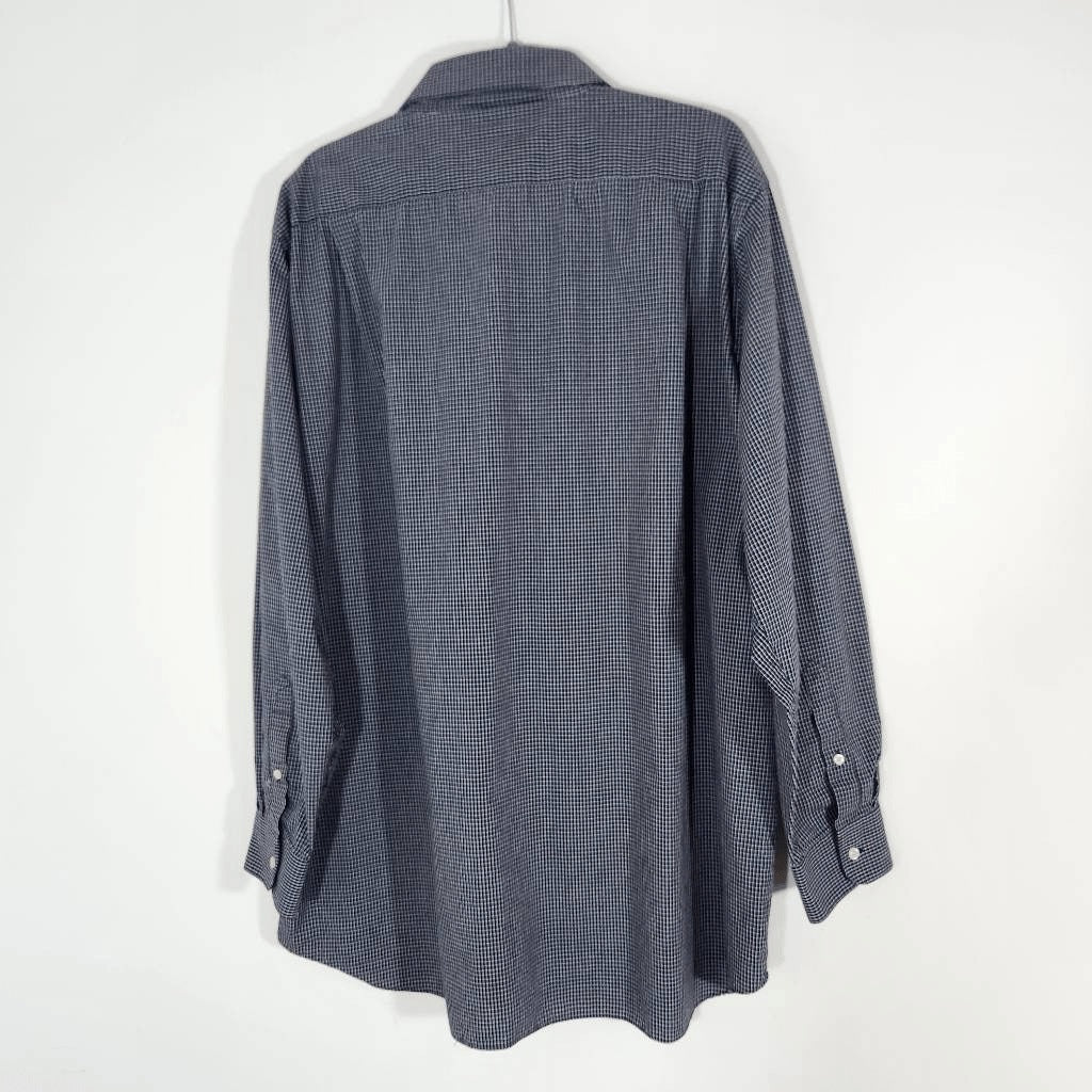 Croft & Barrow Black and White Check Button-Down Shirt Size XXL Black Button-Up