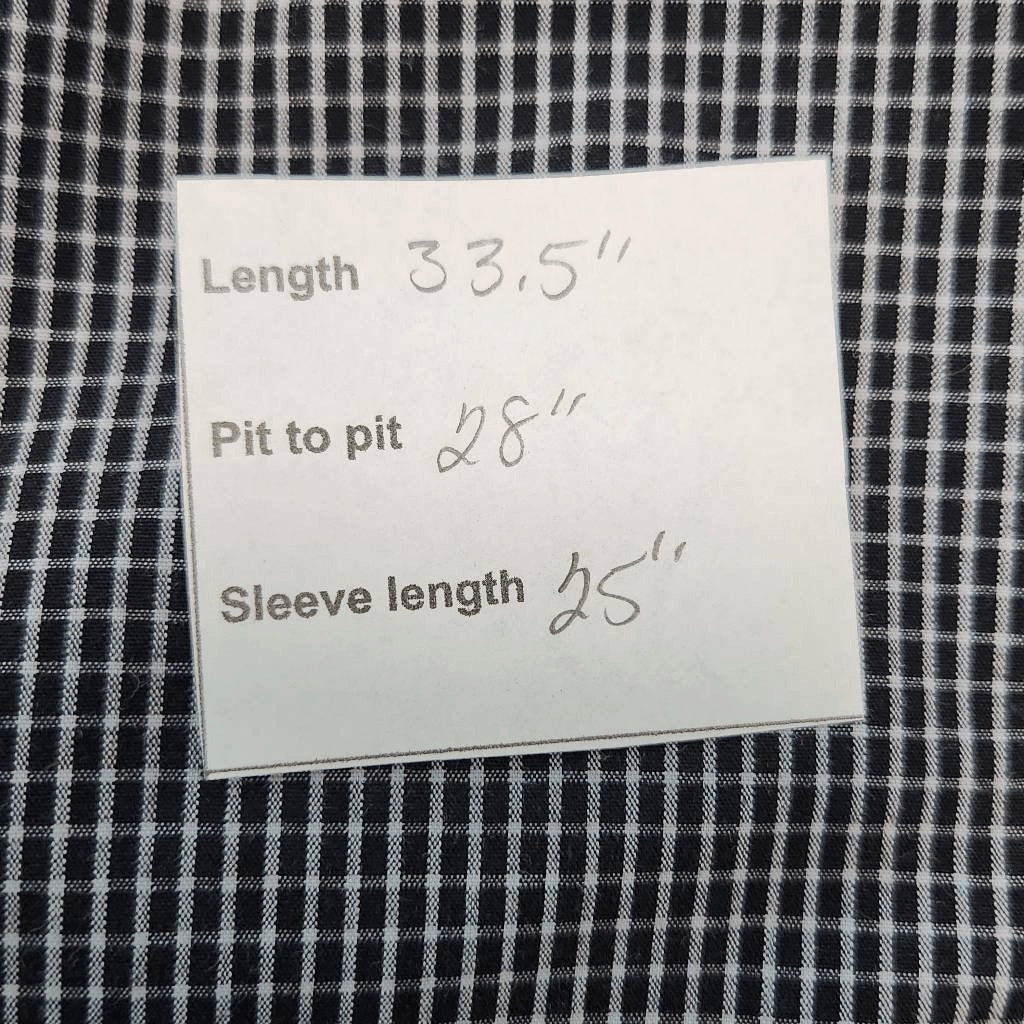 Croft & Barrow Black and White Check Button-Down Shirt Size XXL Black Button-Up