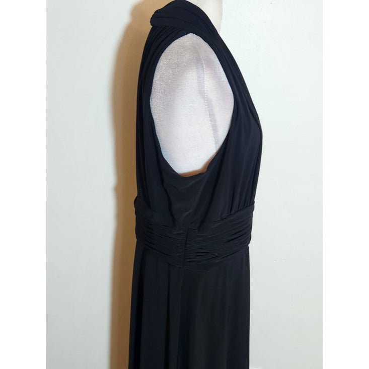 Evan Picone Black Sleeveless Midi Cocktail Dress Size 16W