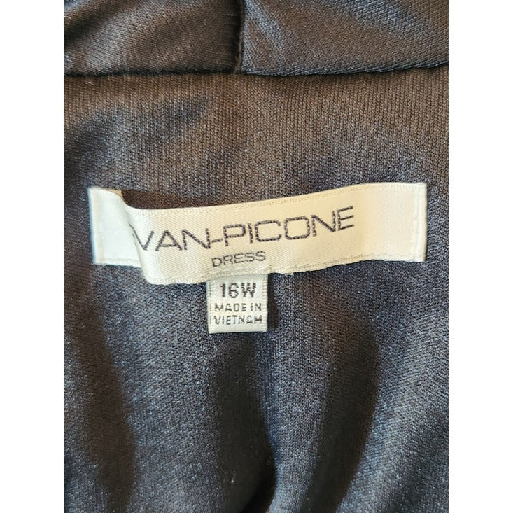 Evan Picone Black Sleeveless Midi Cocktail Dress Size 16W