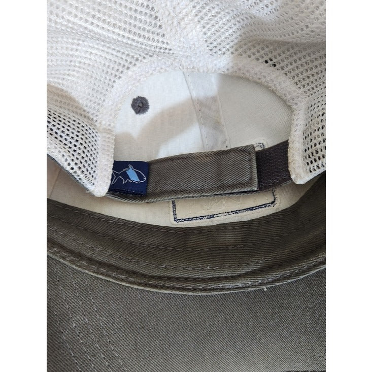 Fish Hippie Gray and White Trucker Baseball Hat Adjustable