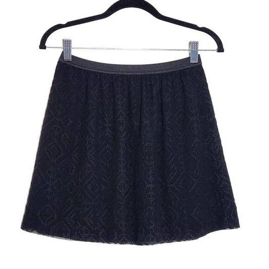 Madewell Black Lace Mini Skirt NWT Size XS Madewell Black Pull-on Skirt