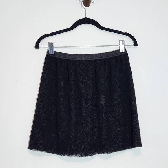 Madewell Black Lace Mini Skirt NWT Size XS Madewell Black Pull-on Skirt