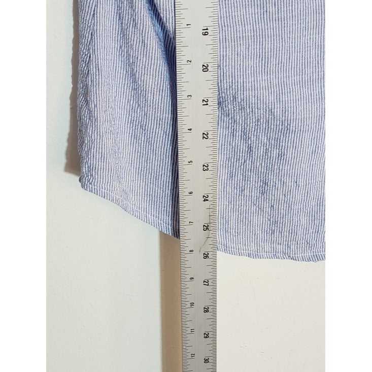 Fortune + Ivy Light Blue Textured Stripe Button Down Shirt Size Large