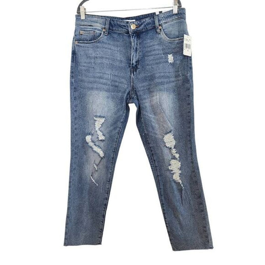 STS Blue Caroline Straight Leg High-Rise Distressed Jeans Size 32, New