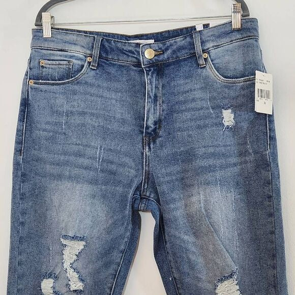 STS Blue Caroline Straight Leg High-Rise Distressed Jeans Size 32, New