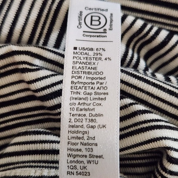 Athleta Black and White Striped Long Sleeve Tee Size Medium Athleta Stripe Tee
