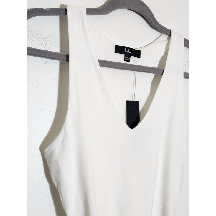 Lulus White V-Neck Sleeveless Crop Top Size Small NWT
