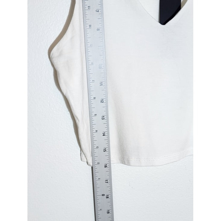 Lulus White V-Neck Sleeveless Crop Top Size Small NWT