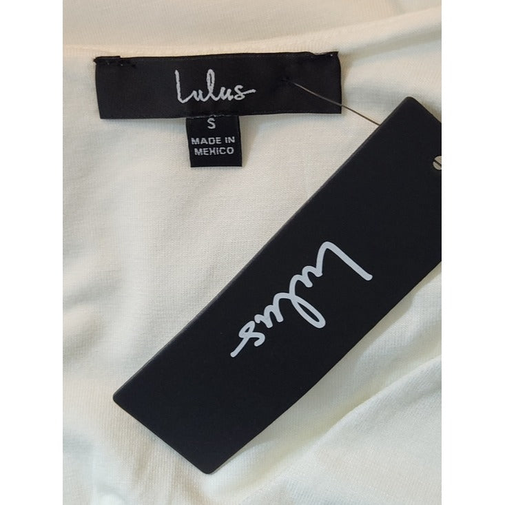 Lulus White V-Neck Sleeveless Crop Top Size Small NWT