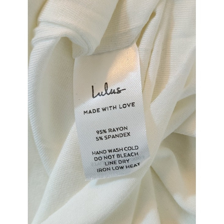 Lulus White V-Neck Sleeveless Crop Top Size Small NWT