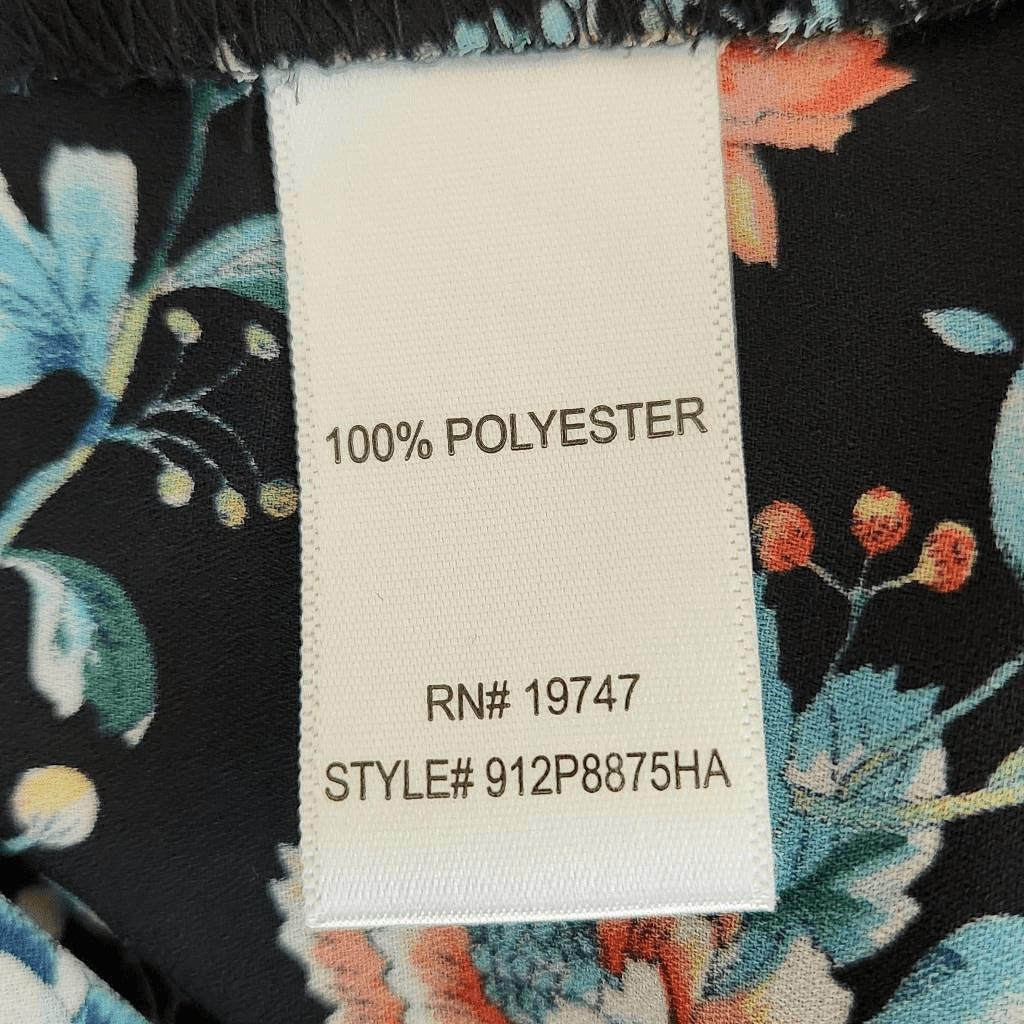 Counterparts Black Floral Blouse Size Medium Floral Peasant Blouse