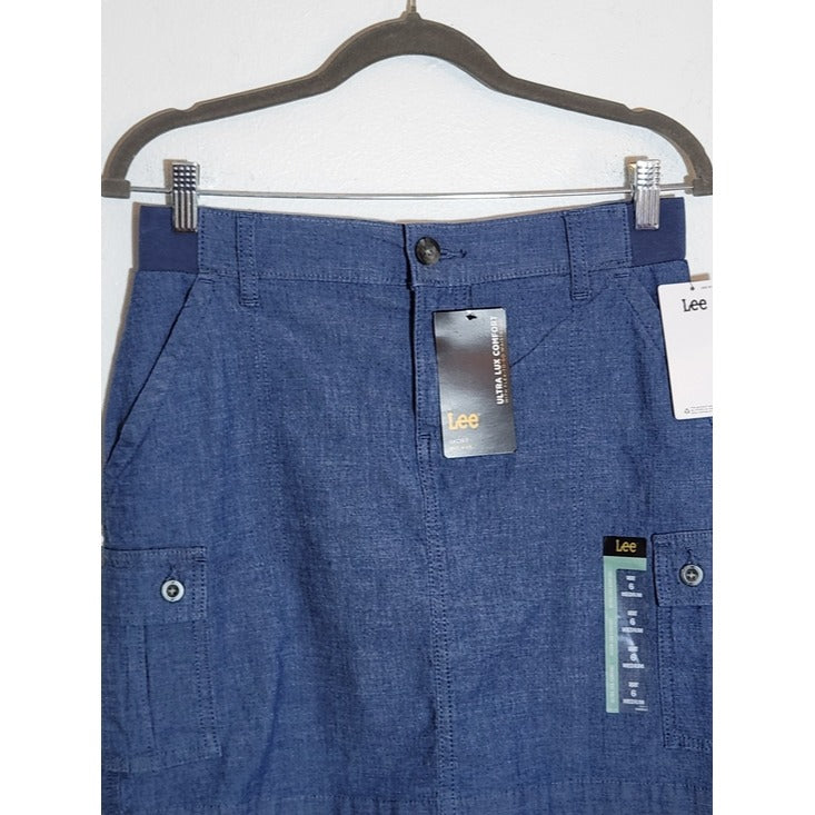 Lee Chambray Blue Cargo Skort Size 6 NWT