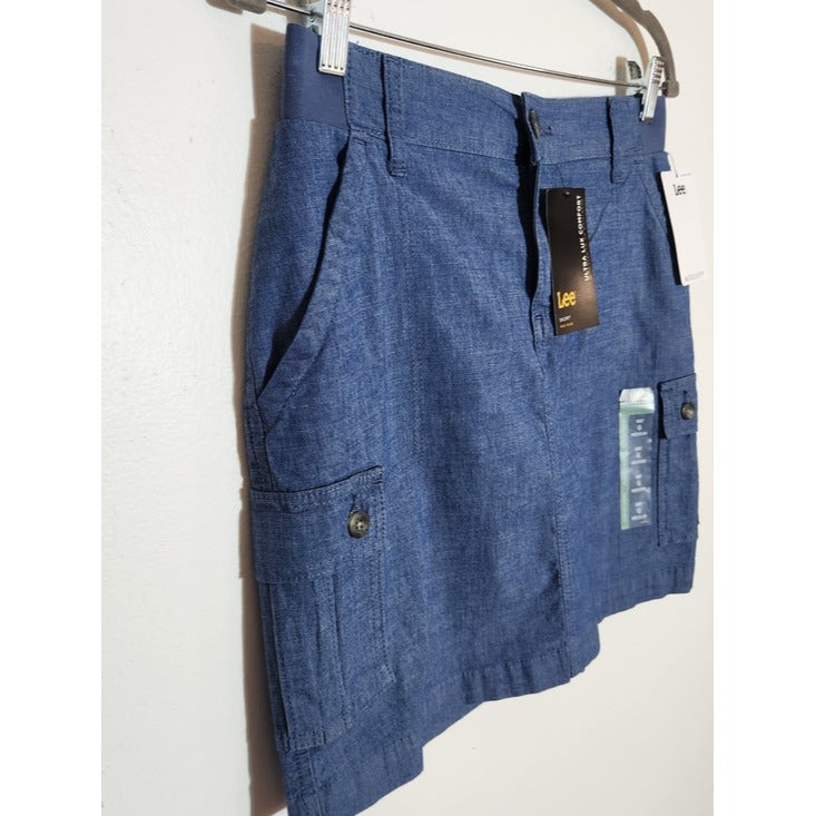 Lee Chambray Blue Cargo Skort Size 6 NWT