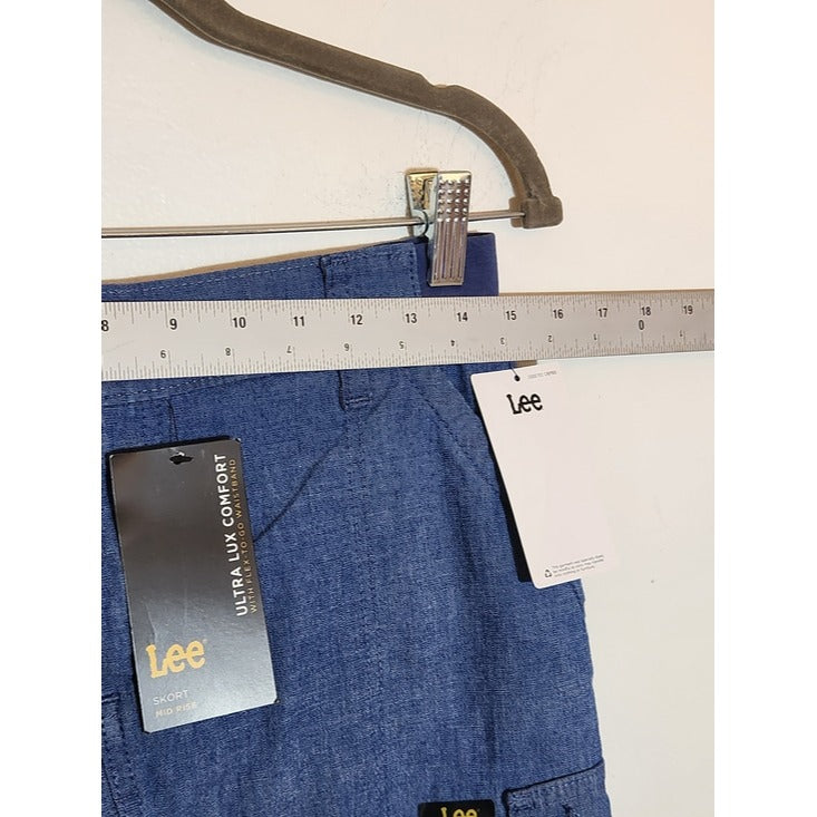 Lee Chambray Blue Cargo Skort Size 6 NWT