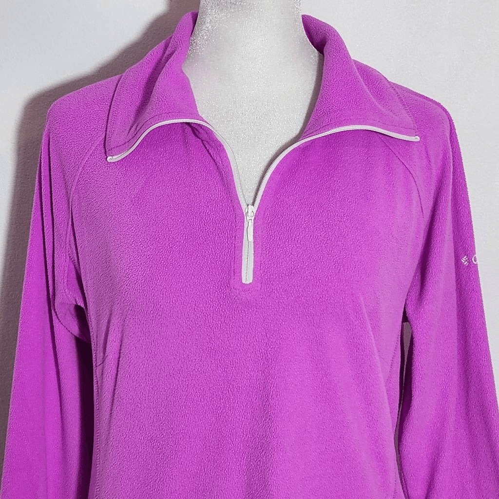 Columbia Fuchsia Fleece Quarter-Zip Pullover Size Medium