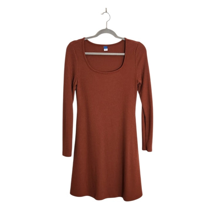 Old Navy Brown Ribbed Knit Mini Dress Size Small