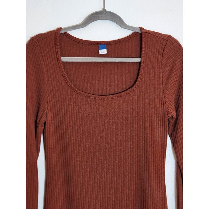Old Navy Brown Ribbed Knit Mini Dress Size Small