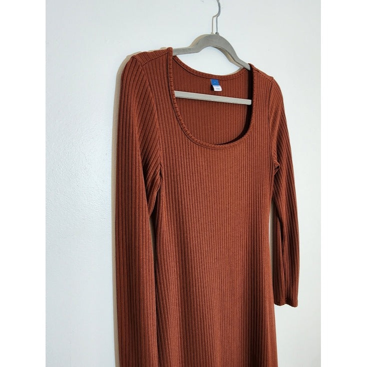 Old Navy Brown Ribbed Knit Mini Dress Size Small