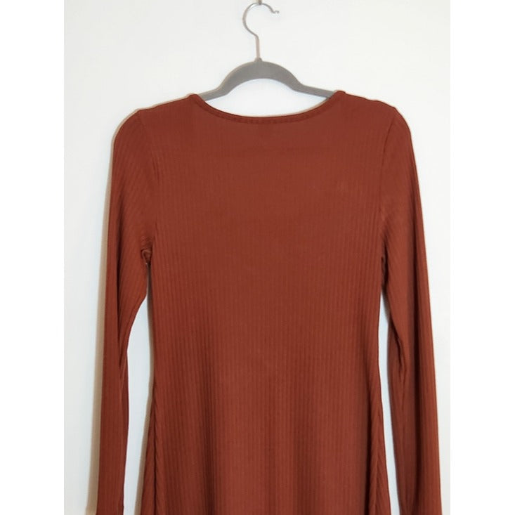 Old Navy Brown Ribbed Knit Mini Dress Size Small