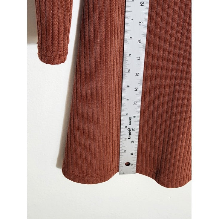 Old Navy Brown Ribbed Knit Mini Dress Size Small