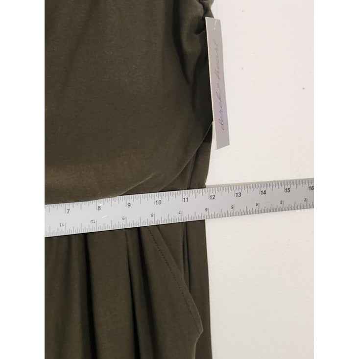 Derek Heart Draped Olive Green Strapless Jumpsuit Size Small NWT
