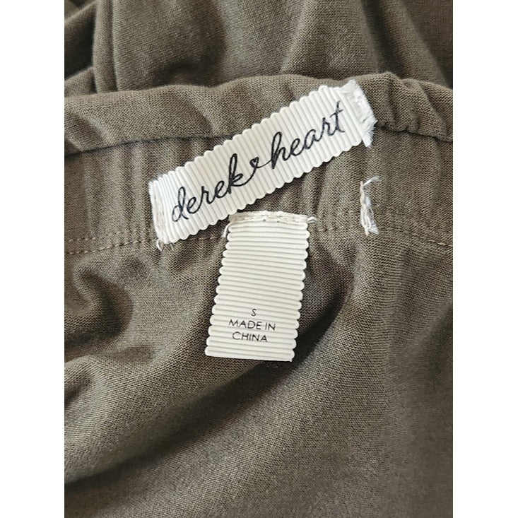 Derek Heart Draped Olive Green Strapless Jumpsuit Size Small NWT