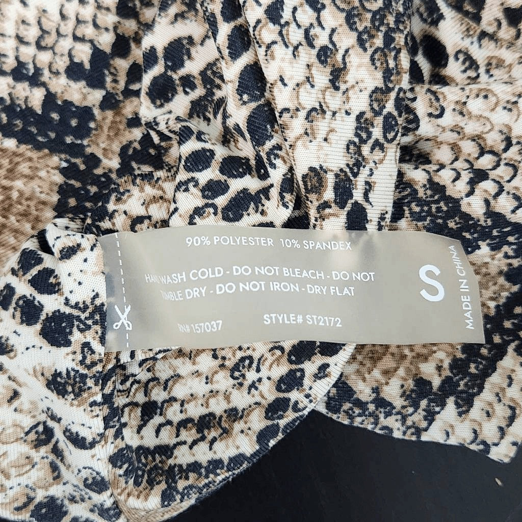Salty by Andie Snakeskin Print Cropped Tank Top Size Small Snakeskin Fitted Tank