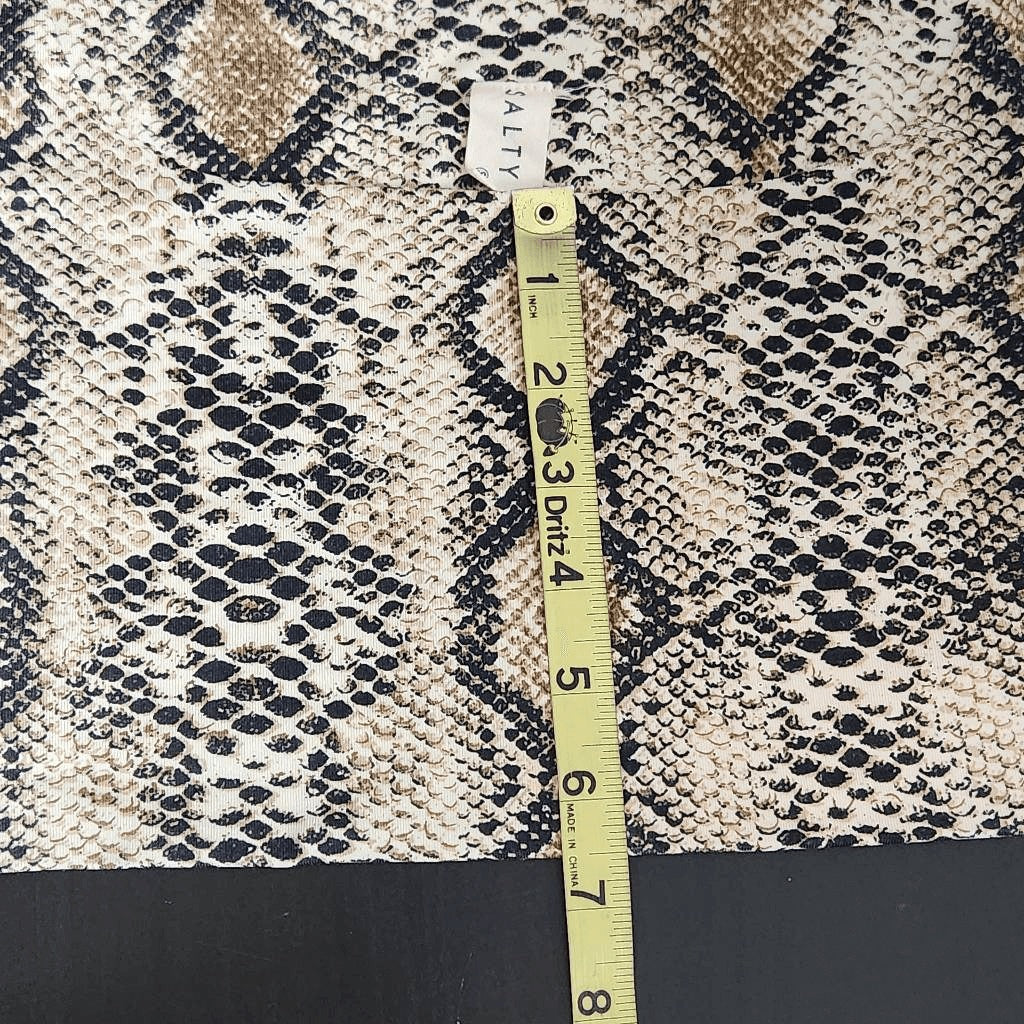 Salty by Andie Snakeskin Print Cropped Tank Top Size Small Snakeskin Fitted Tank