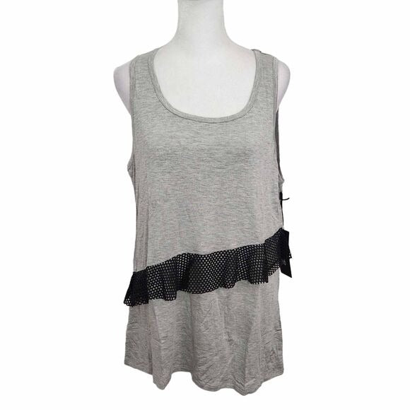 Bebe Sport Gray Tank Top Size Medium Bebe Gray Athleisure Tee New