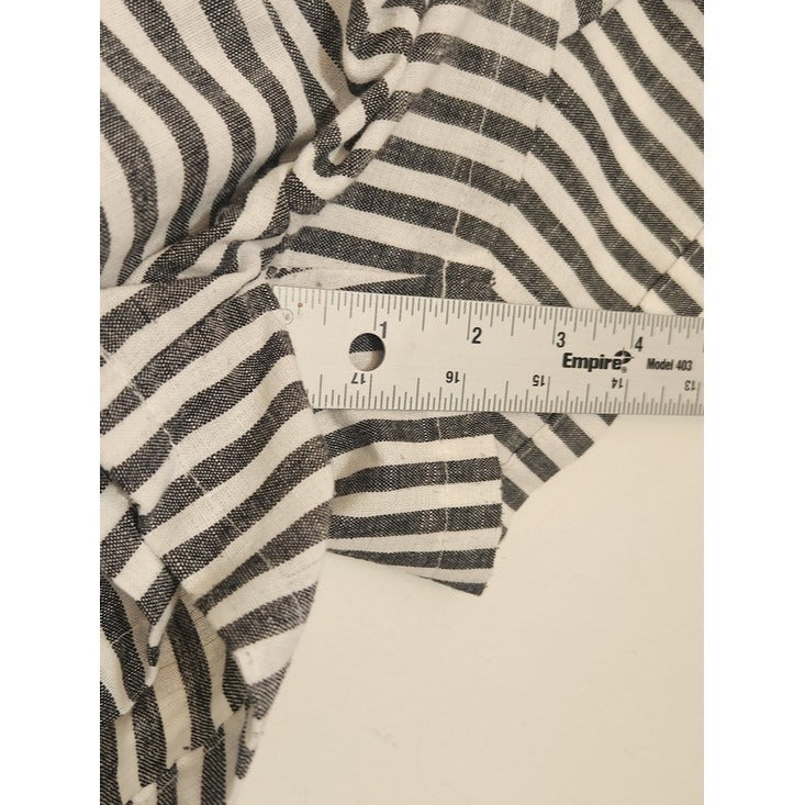 Love Tree Black and White Striped Paperbag Shorts Size Large