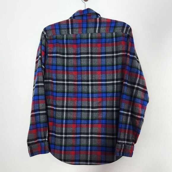 Express Gray Plaid Flannel Shirt Size Small Plaid Button-Down Flannel Shirt