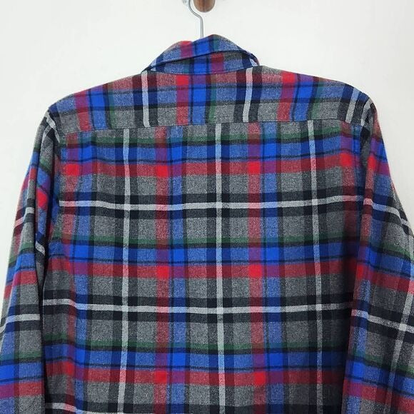 Express Gray Plaid Flannel Shirt Size Small Plaid Button-Down Flannel Shirt