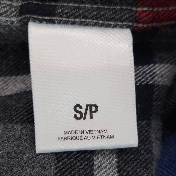 Express Gray Plaid Flannel Shirt Size Small Plaid Button-Down Flannel Shirt