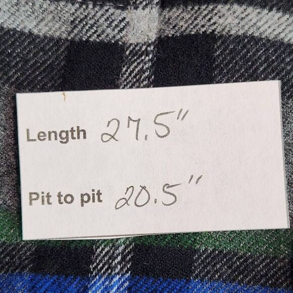 Express Gray Plaid Flannel Shirt Size Small Plaid Button-Down Flannel Shirt