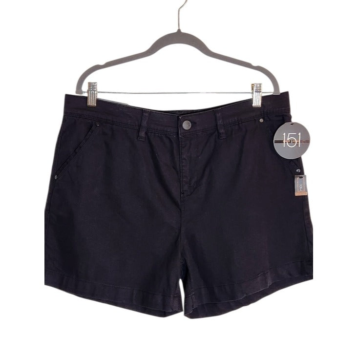 One 5 One Black Goddess Fit Chino Shorts NWT Size 14