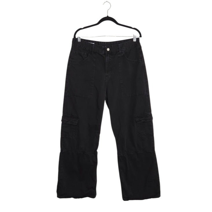 Zara Black Wide Leg Cargo Pants Size 10