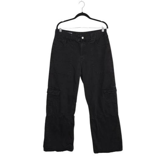 Zara Black Wide Leg Cargo Pants Size 10