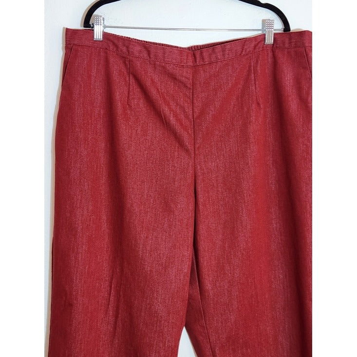 Alfred Dunner Red Pull-On Pants Size 22W
