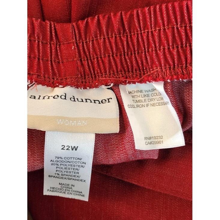 Alfred Dunner Red Pull-On Pants Size 22W