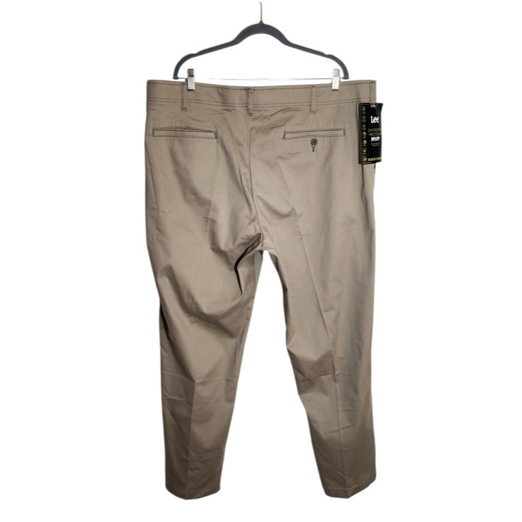 Lee Khaki Extreme Motion MVP Straight Leg Chino Pants Size 46 X 32 NWT Flaw