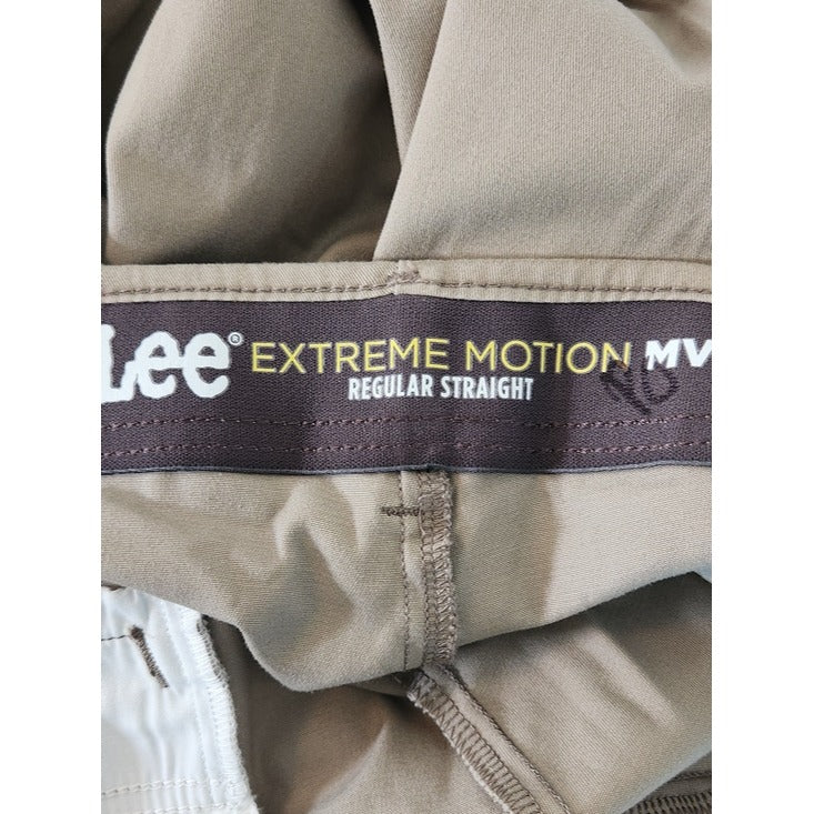 Lee Khaki Extreme Motion MVP Straight Leg Chino Pants Size 46 X 32 NWT Flaw