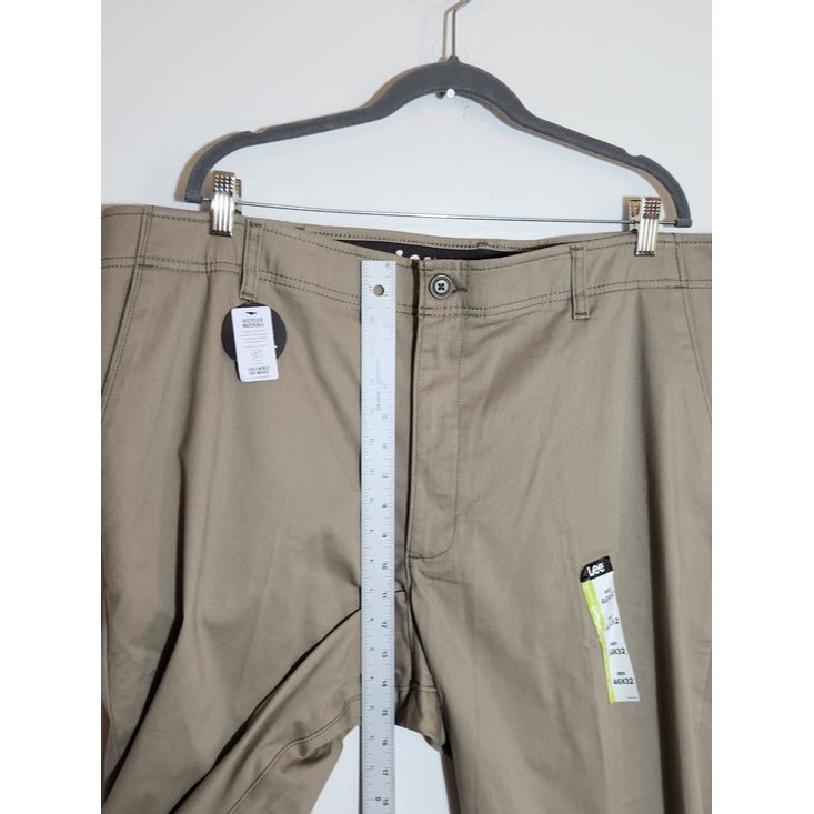 Lee Khaki Extreme Motion MVP Straight Leg Chino Pants Size 46 X 32 NWT Flaw