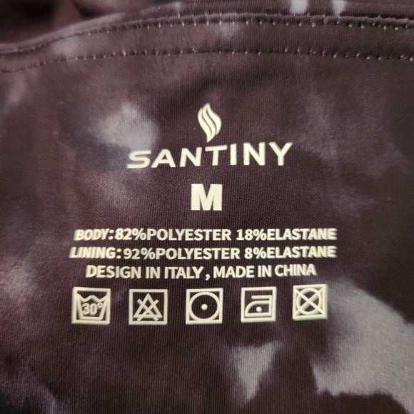 Santiny Black and Gray Print Athletic Skort Size Medium NWT