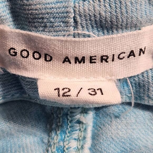 Good American Light Blue Straight Leg Ankle Jeans Size 12